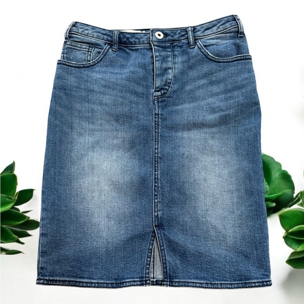 Anthropologie Pilcro and the Letterpress Denim Skirt 0 Petite